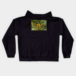 Yellow and red flower of the bird of paradise Kids Hoodie